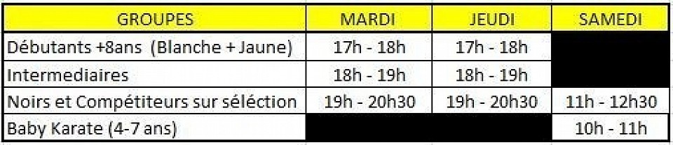 Horaires 2023-2024